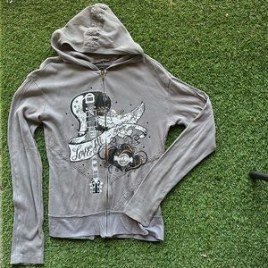 Hard Rock Cafe NEW YORK Zip Up Jacket Size Large 100% Cotton